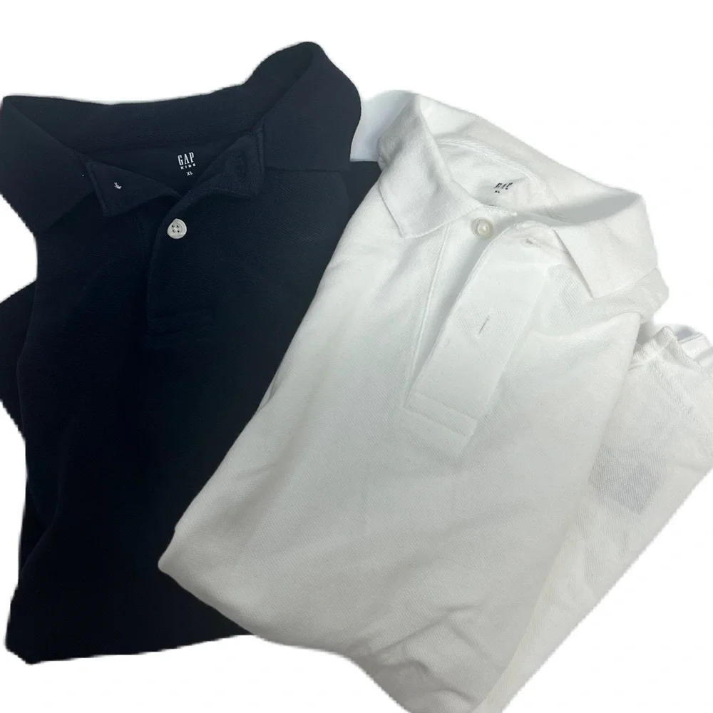 Gap Boys White And Navy Boy Polo Short sleeve Tee Sz Xl/xxl